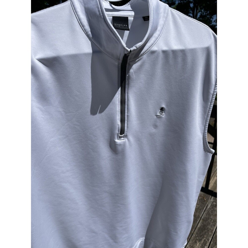 Dunning Golf 1/4 Zip Pullover Vest Sleeveless White Embroidered Mens XXL